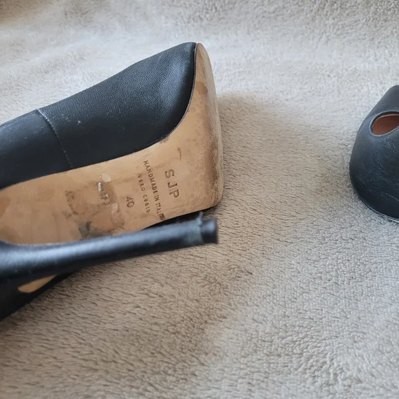SJP by Sarah Jessica Parker black leather heels size 40 - Picture 9 of 16